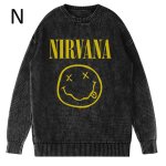 画像15: Unisex Nirvana Wash Retro Crew Neck Cotton Blend Sweater  ニルヴァーナバンドフォト&グラフィックヴィンテージスタイルプリント セーターニットトレーナー ユニセックス 男女兼用  (15)
