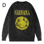 画像5: Unisex Nirvana Wash Retro Crew Neck Cotton Blend Sweater  ニルヴァーナバンドフォト&グラフィックヴィンテージスタイルプリント セーターニットトレーナー ユニセックス 男女兼用  (5)