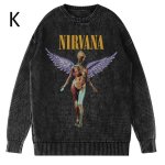画像12: Unisex Nirvana Wash Retro Crew Neck Cotton Blend Sweater  ニルヴァーナバンドフォト&グラフィックヴィンテージスタイルプリント セーターニットトレーナー ユニセックス 男女兼用  (12)