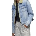 画像3: Lambswool collar and quilted lining check pattern Denim G-jacket ラムス襟&裏キルティングチェック柄 デニムGジャンジャケットコート (3)