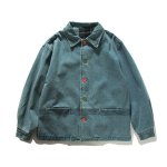 画像3: Color button denim jacket workwear  ユニセックス 男女兼用カラーボタンポイントデニムジャケットGジャン コート (3)
