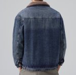 画像5: Heavyweight lamb's wool thick workwear denim cotton jacket Jumper  ユニセックス 男女兼用ヘビーウェイトデニムジャケットGジャン ブルゾン  (5)