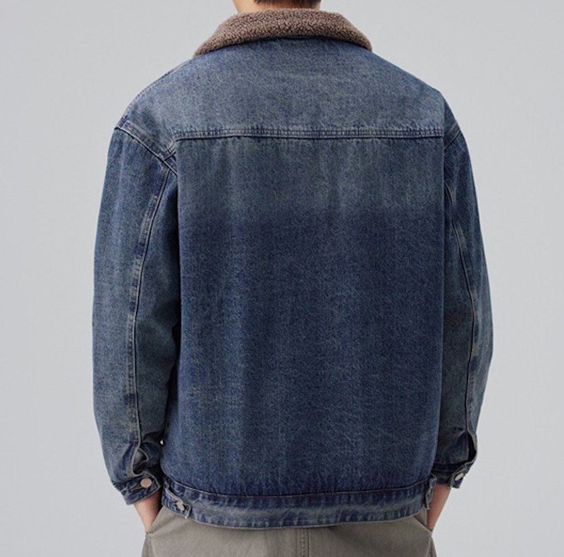 画像5: Heavyweight lamb's wool thick workwear denim cotton jacket Jumper  ユニセックス 男女兼用ヘビーウェイトデニムジャケットGジャン ブルゾン  (5)