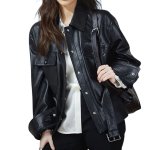 画像4: Waist belt leather jacket coat ウエストベルトレザージャケットコート (4)