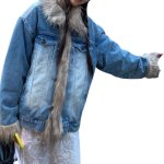 画像5: Damaged wash denim ring buckle quilted jacket coat ダメージウォッシュデニムリングバオファーキルティングジャケットコート (5)