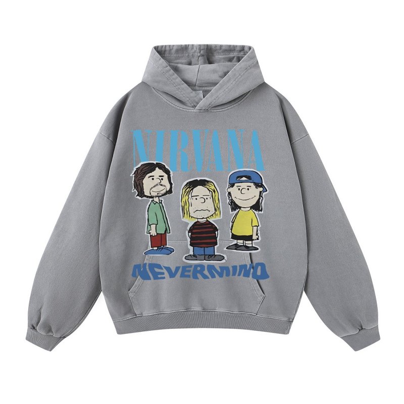 画像12: Unisex  Nirvana x Snoopy joint vintage style Print Long sleeves Hoodie  ニルヴァーナ ×スヌーピー ヴィンテージスタイル プリント 長袖 ラウンドネック スウェット トレーナー パーカー バンドT (12)