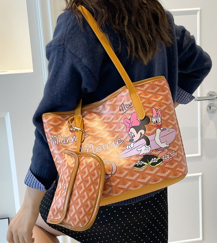 画像6: New Minnie Mouse & Daisy Duck Print Tote Shoulder Bag ニューミニーマウス&デイジーダッグプリントトートショルダーバッグ (6)