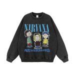 画像17: Unisex  Nirvana x Snoopy joint vintage style Print Long sleeves Hoodie  ニルヴァーナ ×スヌーピー ヴィンテージスタイル プリント 長袖 ラウンドネック スウェット トレーナー パーカー バンドT (17)
