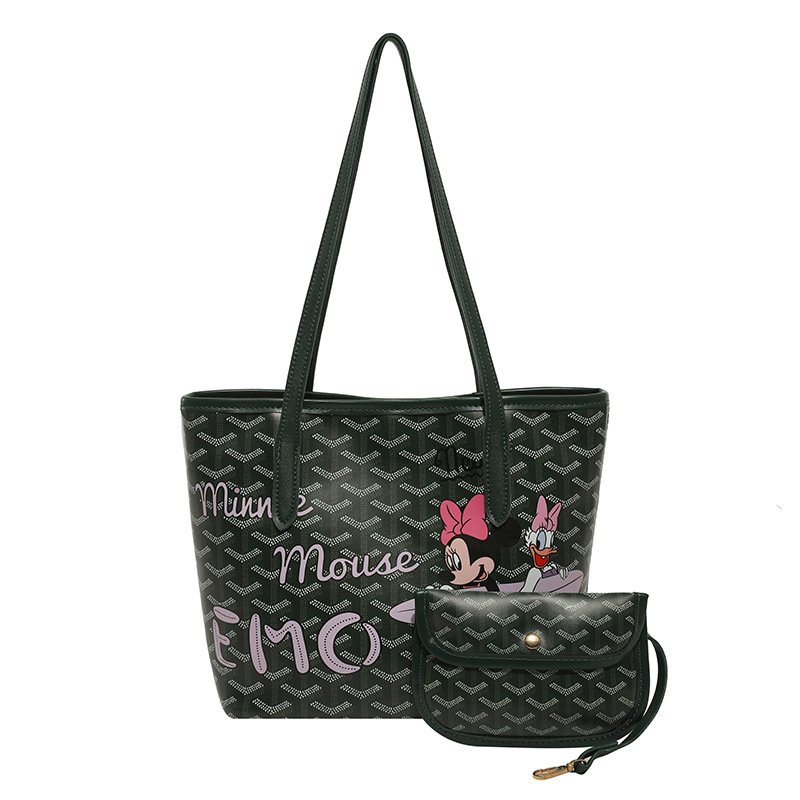 画像4: New Minnie Mouse & Daisy Duck Print Tote Shoulder Bag ニューミニーマウス&デイジーダッグプリントトートショルダーバッグ (4)