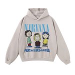 画像3: Unisex  Nirvana x Snoopy joint vintage style Print Long sleeves Hoodie  ニルヴァーナ ×スヌーピー ヴィンテージスタイル プリント 長袖 ラウンドネック スウェット トレーナー パーカー バンドT (3)