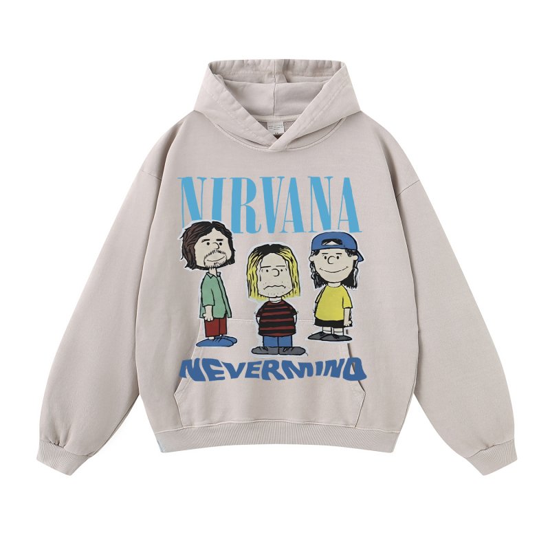 画像3: Unisex  Nirvana x Snoopy joint vintage style Print Long sleeves Hoodie  ニルヴァーナ ×スヌーピー ヴィンテージスタイル プリント 長袖 ラウンドネック スウェット トレーナー パーカー バンドT (3)