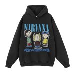 画像1: Unisex  Nirvana x Snoopy joint vintage style Print Long sleeves Hoodie  ニルヴァーナ ×スヌーピー ヴィンテージスタイル プリント 長袖 ラウンドネック スウェット トレーナー パーカー バンドT (1)