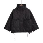 画像5: Stand collar quilted down jacket coat スタンドカラーキルティングダウンジャケットコート (5)