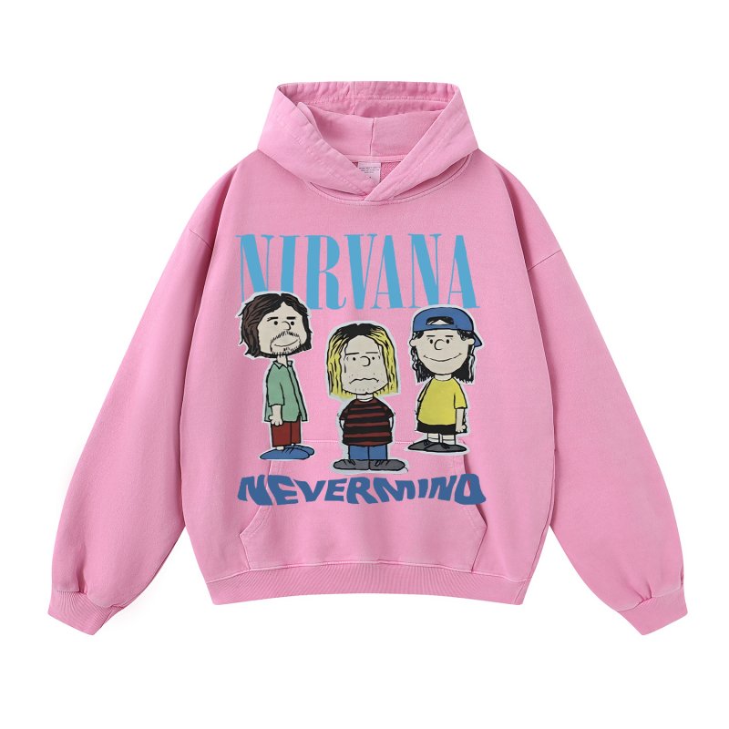 画像2: Unisex  Nirvana x Snoopy joint vintage style Print Long sleeves Hoodie  ニルヴァーナ ×スヌーピー ヴィンテージスタイル プリント 長袖 ラウンドネック スウェット トレーナー パーカー バンドT (2)