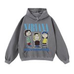 画像9: Unisex  Nirvana x Snoopy joint vintage style Print Long sleeves Hoodie  ニルヴァーナ ×スヌーピー ヴィンテージスタイル プリント 長袖 ラウンドネック スウェット トレーナー パーカー バンドT (9)