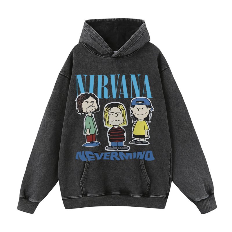 画像16: Unisex  Nirvana x Snoopy joint vintage style Print Long sleeves Hoodie  ニルヴァーナ ×スヌーピー ヴィンテージスタイル プリント 長袖 ラウンドネック スウェット トレーナー パーカー バンドT (16)