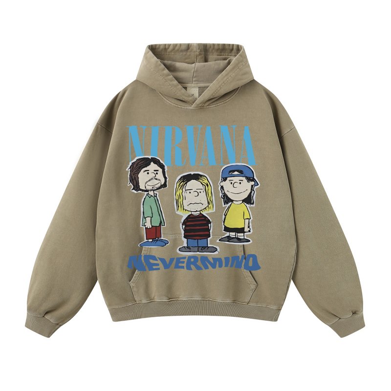 画像10: Unisex  Nirvana x Snoopy joint vintage style Print Long sleeves Hoodie  ニルヴァーナ ×スヌーピー ヴィンテージスタイル プリント 長袖 ラウンドネック スウェット トレーナー パーカー バンドT (10)