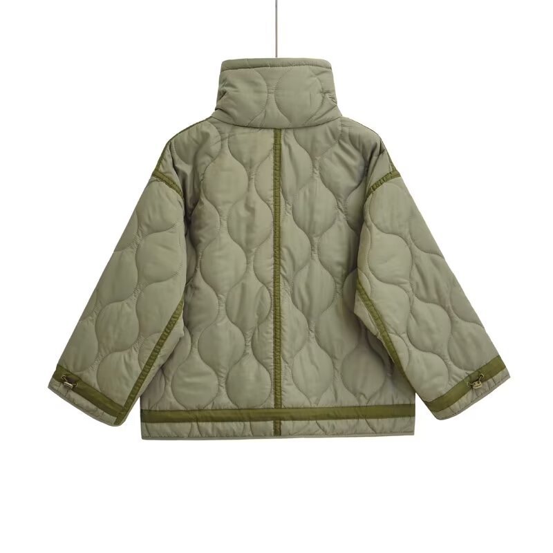 画像7: Stand collar quilted down jacket coat スタンドカラーキルティングダウンジャケットコート (7)