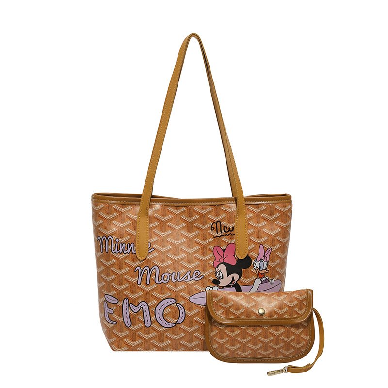 画像3: New Minnie Mouse & Daisy Duck Print Tote Shoulder Bag ニューミニーマウス&デイジーダッグプリントトートショルダーバッグ (3)
