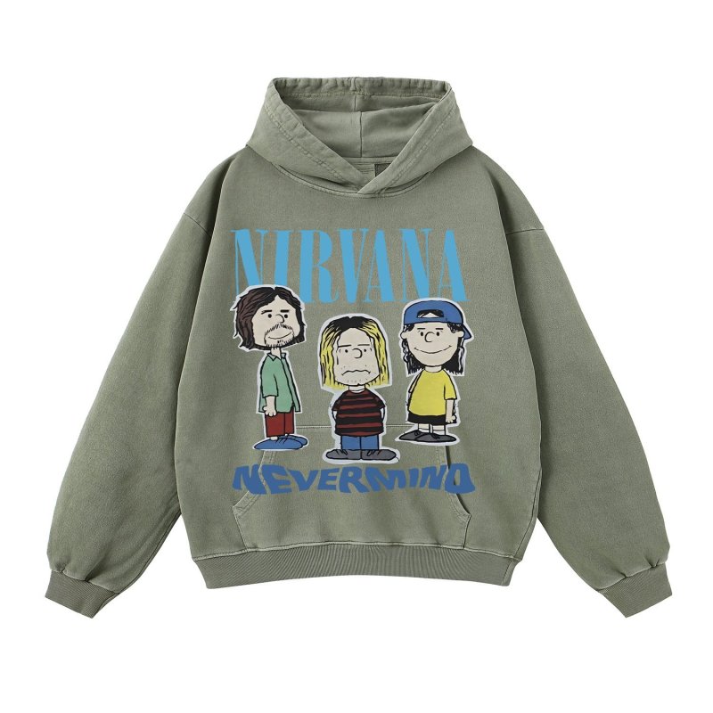 画像5: Unisex  Nirvana x Snoopy joint vintage style Print Long sleeves Hoodie  ニルヴァーナ ×スヌーピー ヴィンテージスタイル プリント 長袖 ラウンドネック スウェット トレーナー パーカー バンドT (5)