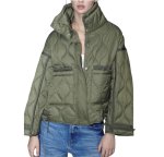 画像1: Stand collar quilted down jacket coat スタンドカラーキルティングダウンジャケットコート (1)