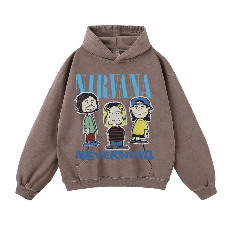 画像6: Unisex  Nirvana x Snoopy joint vintage style Print Long sleeves Hoodie  ニルヴァーナ ×スヌーピー ヴィンテージスタイル プリント 長袖 ラウンドネック スウェット トレーナー パーカー バンドT (6)