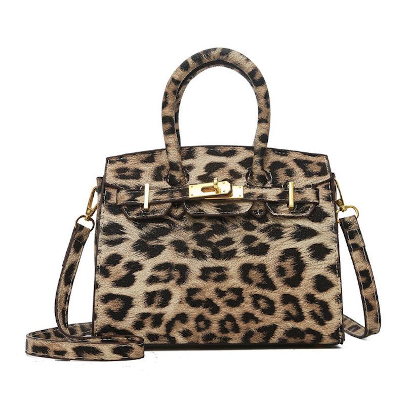 画像1: Leopard print tote shoulder crossbody bag　レオパードヒョウ柄トートショルダークロスボディバッグ (1)