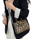 画像8: Leopard print tote shoulder crossbody bag　レオパードヒョウ柄トートショルダークロスボディバッグ (8)