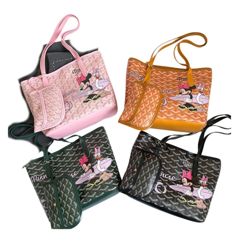 画像7: New Minnie Mouse & Daisy Duck Print Tote Shoulder Bag ニューミニーマウス&デイジーダッグプリントトートショルダーバッグ (7)