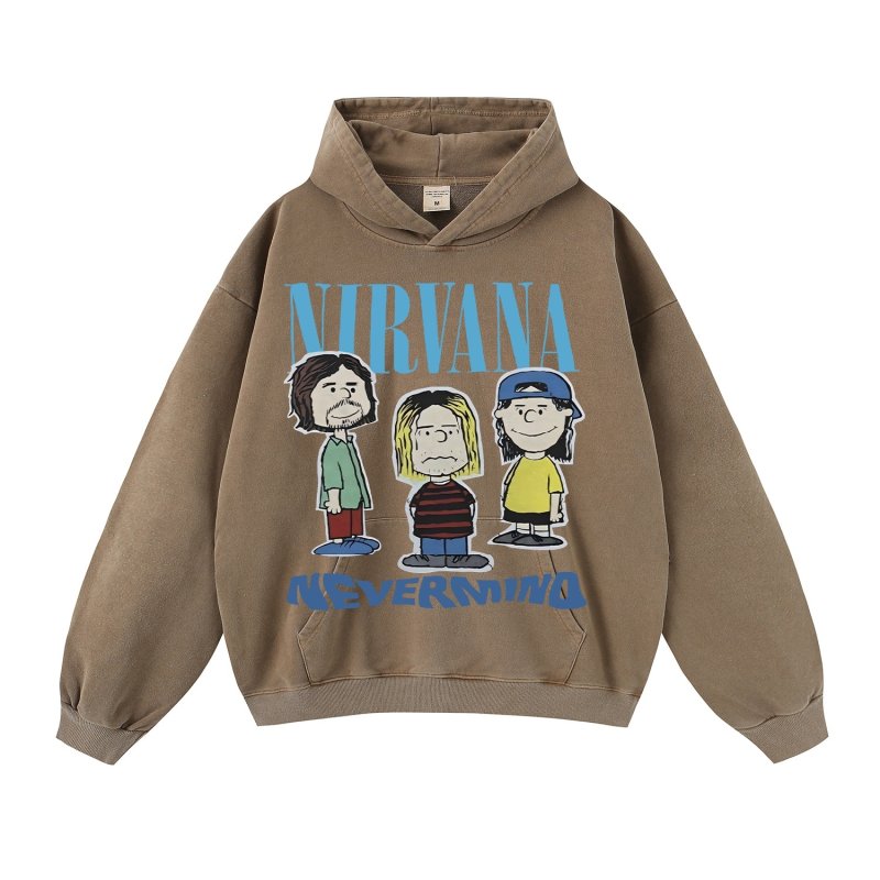 画像15: Unisex  Nirvana x Snoopy joint vintage style Print Long sleeves Hoodie  ニルヴァーナ ×スヌーピー ヴィンテージスタイル プリント 長袖 ラウンドネック スウェット トレーナー パーカー バンドT (15)