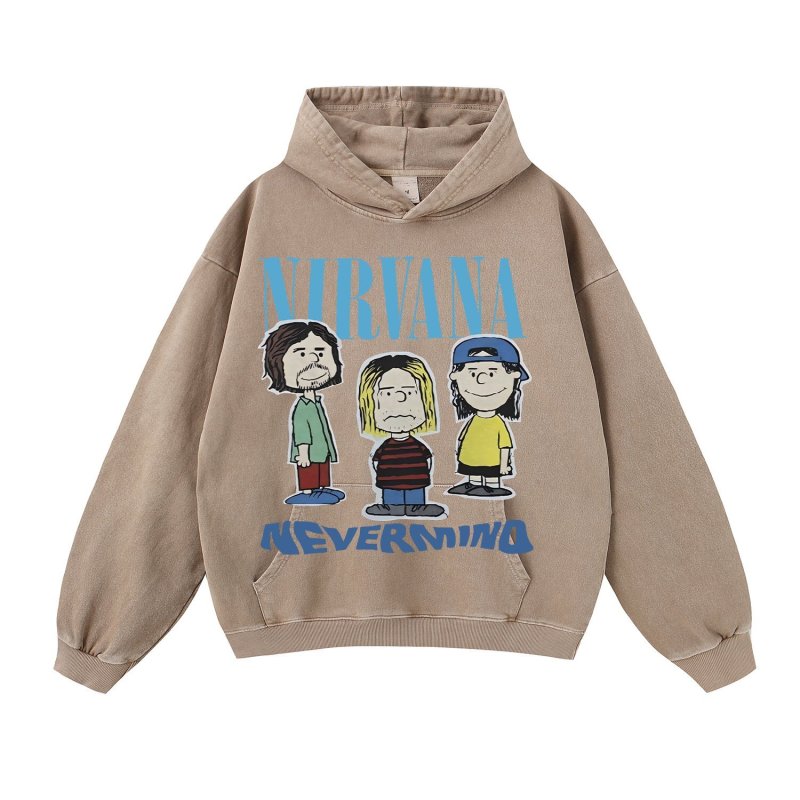 画像7: Unisex  Nirvana x Snoopy joint vintage style Print Long sleeves Hoodie  ニルヴァーナ ×スヌーピー ヴィンテージスタイル プリント 長袖 ラウンドネック スウェット トレーナー パーカー バンドT (7)