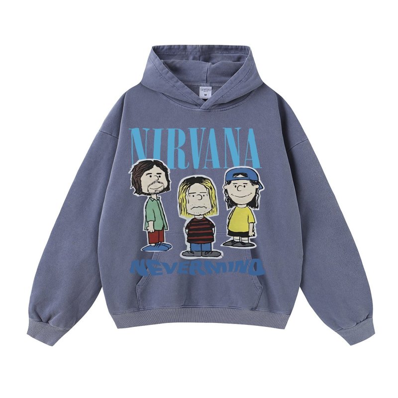 画像11: Unisex  Nirvana x Snoopy joint vintage style Print Long sleeves Hoodie  ニルヴァーナ ×スヌーピー ヴィンテージスタイル プリント 長袖 ラウンドネック スウェット トレーナー パーカー バンドT (11)