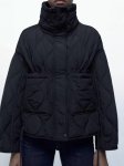 画像2: Stand collar quilted down jacket coat スタンドカラーキルティングダウンジャケットコート (2)