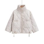 画像6: Stand collar quilted down jacket coat スタンドカラーキルティングダウンジャケットコート (6)
