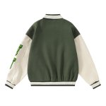 画像4:  baseball Patchwork PU Leather Sleeve Stand Collar Jacketuniform jacket blouson ユニセックス男女兼用 パッチワーク刺繍レザー袖スタジアムジャンパー スタジャン ジャケットブルゾン (4)