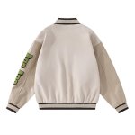 画像6:  baseball Patchwork PU Leather Sleeve Stand Collar Jacketuniform jacket blouson ユニセックス男女兼用 パッチワーク刺繍レザー袖スタジアムジャンパー スタジャン ジャケットブルゾン (6)