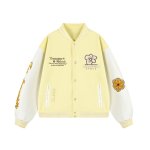 画像3: letter & flower embroidery baseball jackets baseball uniform jacket blouson ユニセックス男女兼用 レター & フラワー刺繍 スタジアムジャンパー スタジャン ジャケットブルゾン (3)