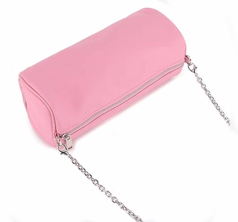 画像11: Lambskin fur handle cylindrical tote shoulder cross-body bag  ラムスキンファーハンドル筒型トートショルダークロスボデーバッグ (11)