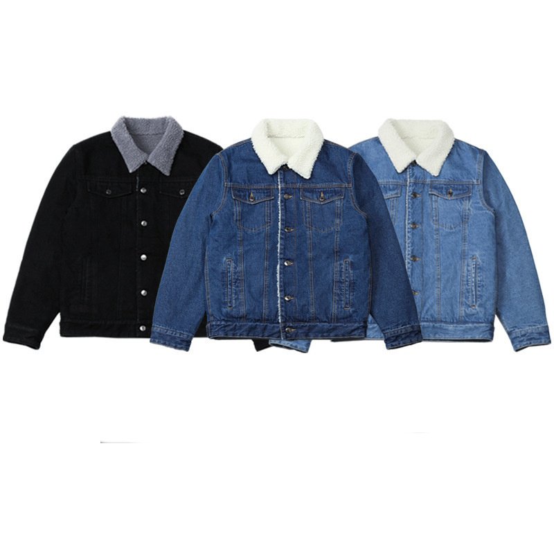 画像4: Lambswool collar and lined denim jacket/coat ユニセックス男女兼用  ラムウール襟＆ライナーデニムGジャン コートジャケット (4)