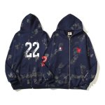 画像1: Unisex Tie-dye Warhorse Print Zip-up Hoodie Long sleeves Hoodie    タイダイウォーホースプリントジップアップフーディ長袖  パーカー  (1)