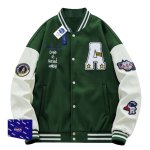 画像2: NASA embroidery baseball jackets baseball uniform jacket blouson ユニセックス男女兼用 ナサ スタジアムジャンパー スタジャン ジャケットブルゾン (2)