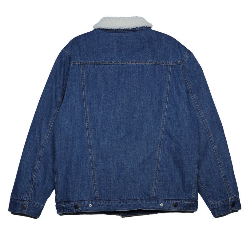 画像6: Lambswool collar and lined denim jacket/coat ユニセックス男女兼用  ラムウール襟＆ライナーデニムGジャン コートジャケット (6)