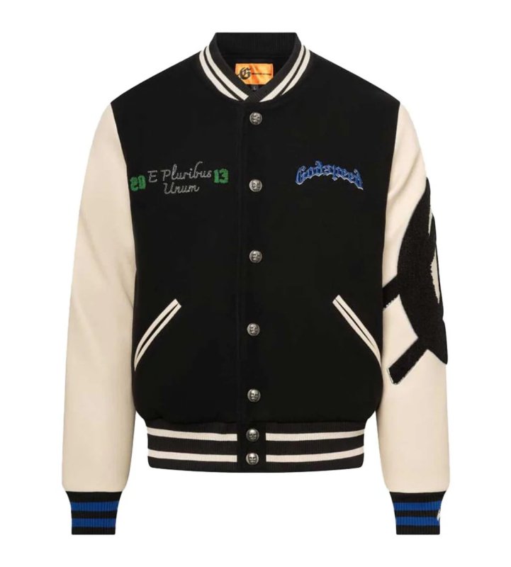 画像3: GODSPEED Big Dog Embroidered Patchwork Stadium Jumper jacket blouson ユニセックス男女兼用 GODSPEEDドーベルマンビッグドッグ刺繍パッチワークスタジアムジャンパー スタジャン ジャケットブルゾン (3)