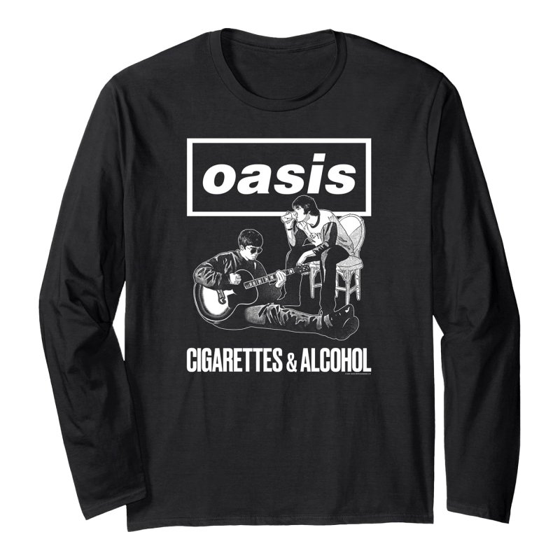 画像2: unisex Oasis print long-sleeved T-shirt  ユニセックスオアシス 長袖ラウンドネック Tシャツ  バンドT (2)