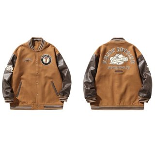 Letter terry cloth embroidery Stadium Jumper jacket blouson ユニ