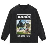 画像2: unisex Oasis photo print long-sleeved T-shirt  ユニセックスオアシスフォトプリント 長袖ラウンドネック Tシャツ  バンドT (2)