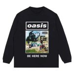 画像1: unisex Oasis photo print long-sleeved T-shirt  ユニセックスオアシスフォトプリント 長袖ラウンドネック Tシャツ  バンドT (1)