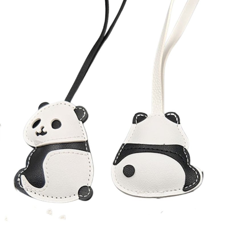 画像1: Fluffy panda bag charm keychain Fashion Accessory  　パンダバッグチャームキーホルダーファッションチャーム (1)