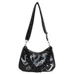 画像1: Woman’s Graffiti Series Crossbody  chain shoulder tote shoulder bag  グラフィックプリントチェーンショルダー レザートートショルダーバッグ (1)