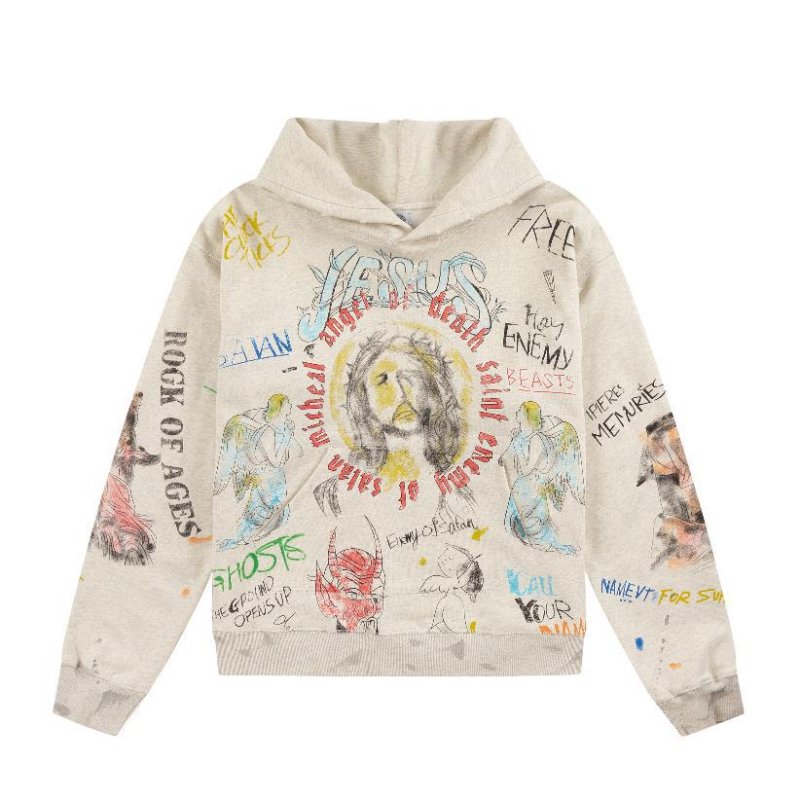画像2: Unisex Saint Mary Christ Graffiti graphics printed hoodie hooded sweatshirt  男女兼用 マリア キリスト 落書き グラフィックプリント フーディ スウェット パーカー (2)